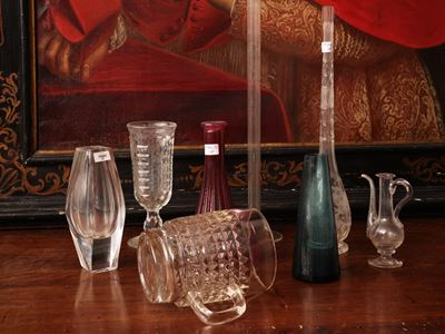 Set di vasi da fiori in vetro e cristallo, otto esemplari