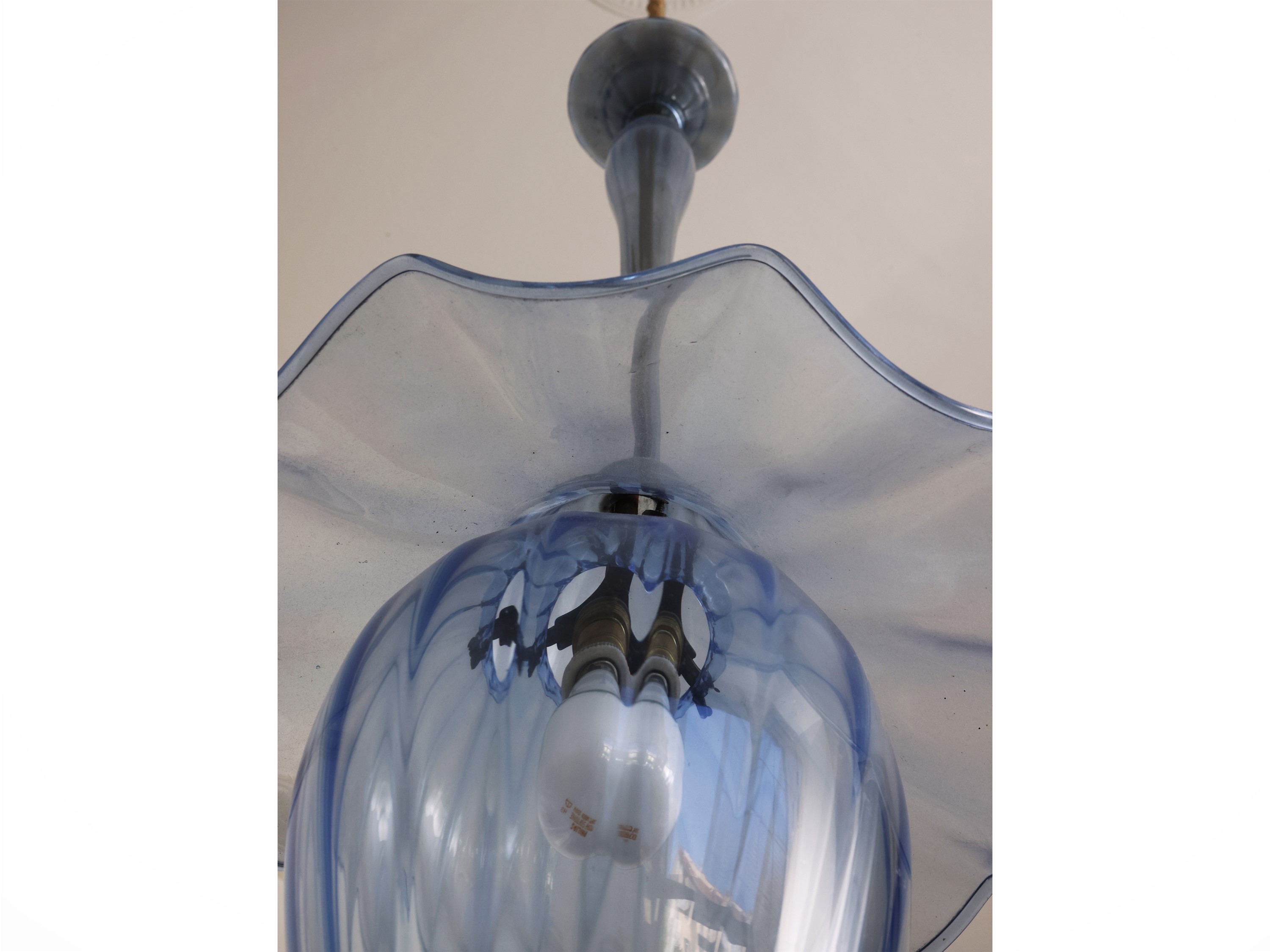 Murano, Coppia di lumiere in vetro azzurro (anni Trenta)