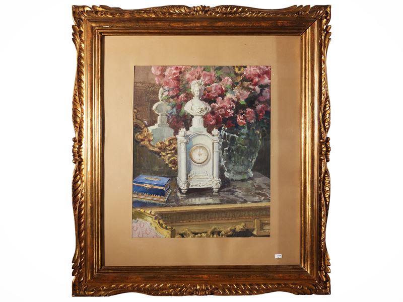 Guido Dolci - Natura morta in un interno