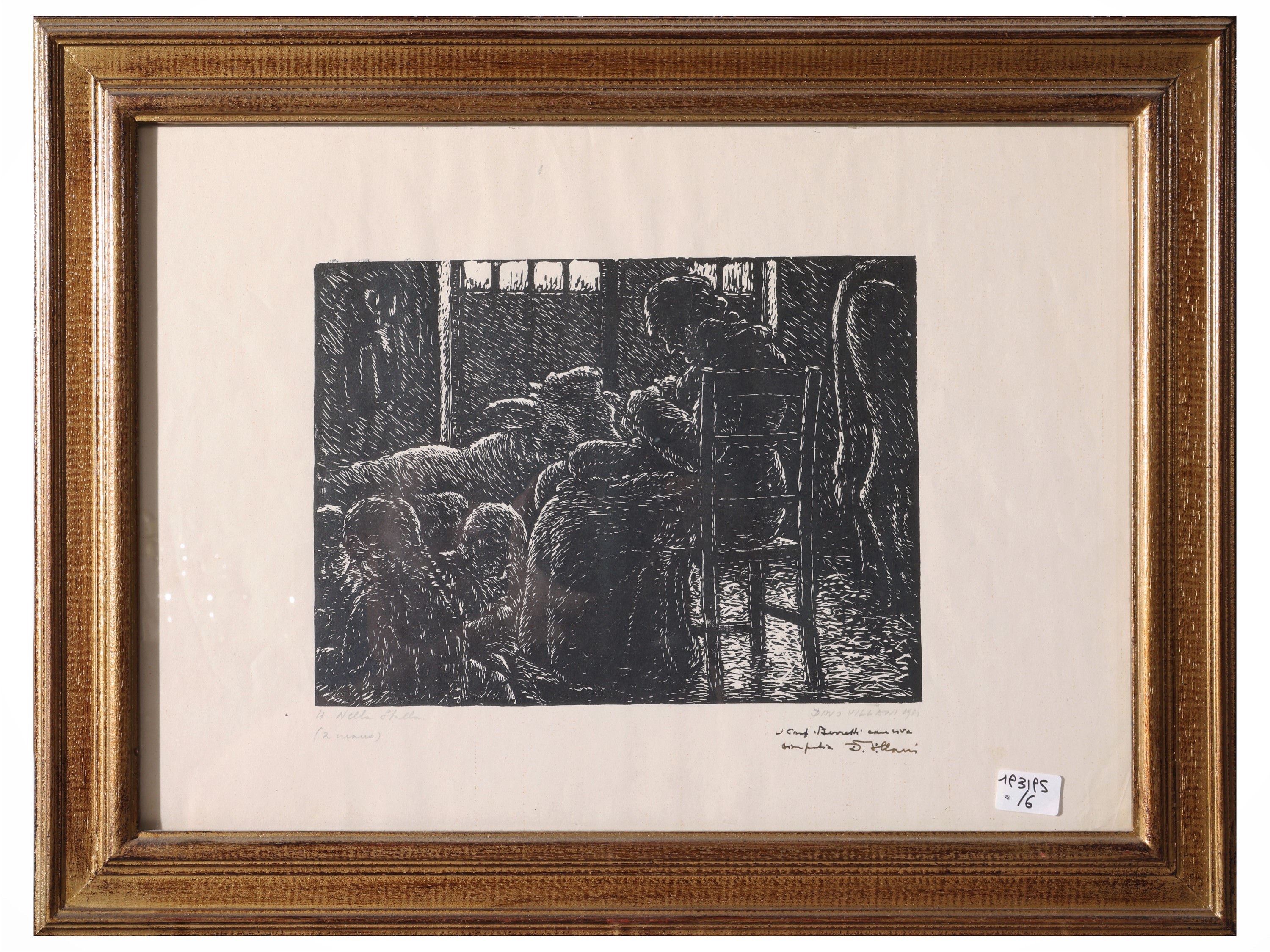 Umberto Parilli, Incisione raffigurante Ponte Vecchio; Dino Villani, xilografie; R. Garrone, tecn...