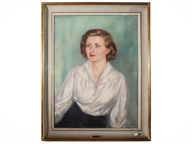 Scuola Dell'est-europa del XX Secolo - Ritratto femminile, olio su tela