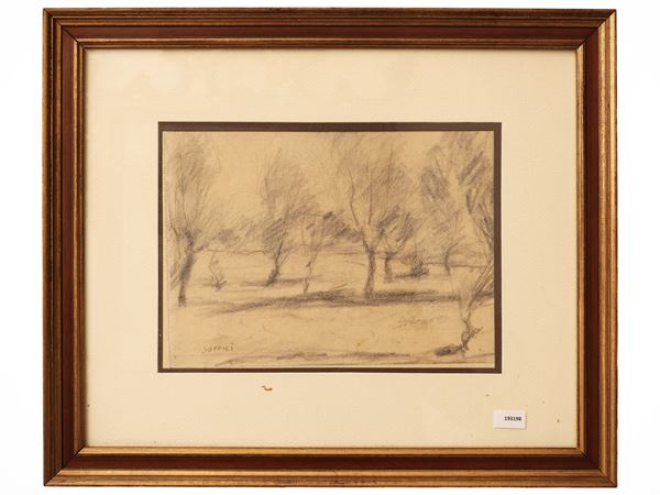 Tree-lined landscape 1930s