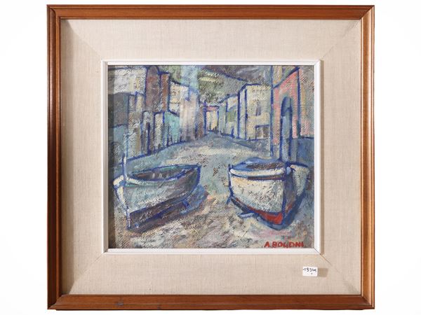 View of a town with boats