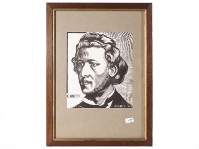 Giorgio (firmat./datata), Xilografia raffigurante Chopin; Carlo Guarnieri, Xilografia raffigurant...