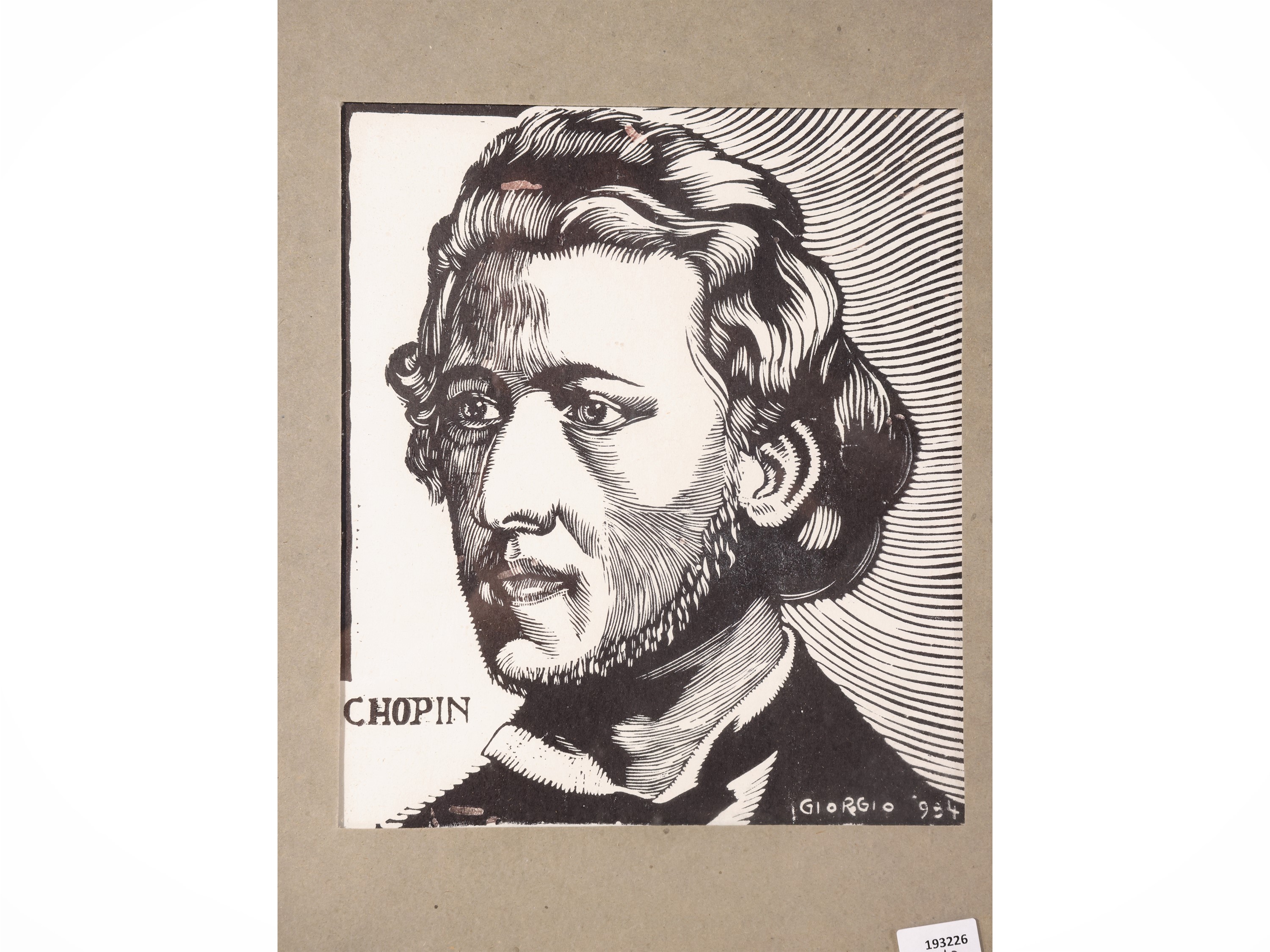 Giorgio (firmat./datata), Xilografia raffigurante Chopin; Carlo Guarnieri, Xilografia raffigurant...
