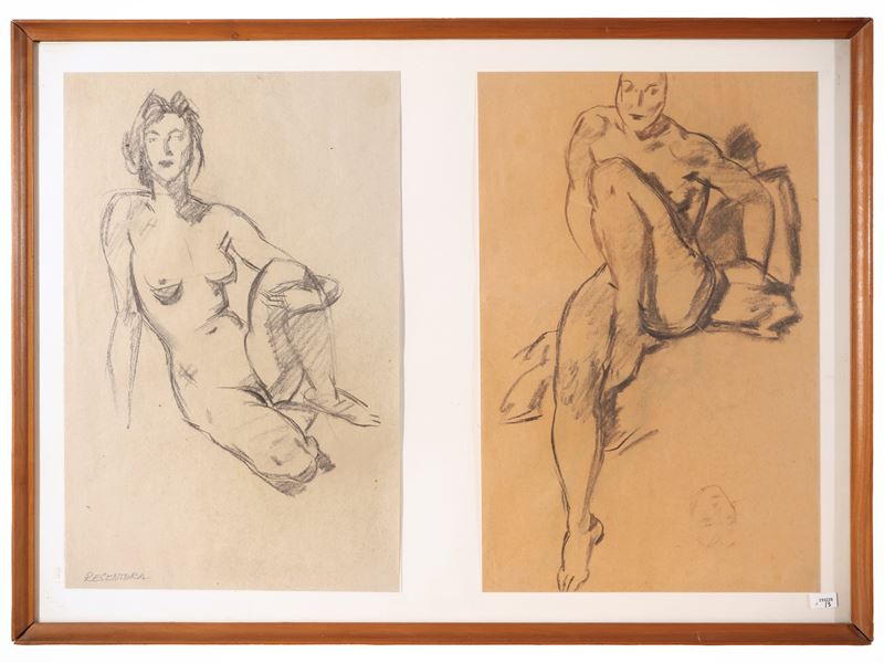Walter Resentera, Nudi (disegni a tecnica mista su carta)