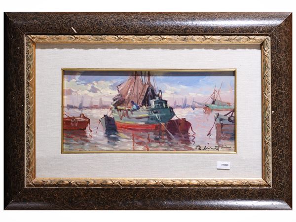 Renzo Martini : Marina  - Asta Toscana d'autore - Maison Bibelot - Casa d'Aste Firenze - Milano