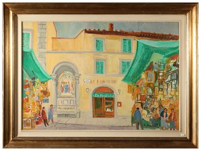 Ristorante Le Fonticine (1987), olio su tela