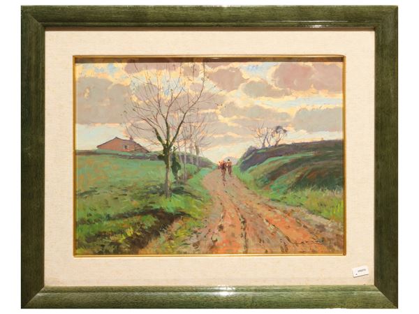 Giorgio Luxardo : Stradina campestre  - Auction Tuscan Masters - Maison Bibelot - Casa d'Aste Firenze - Milano