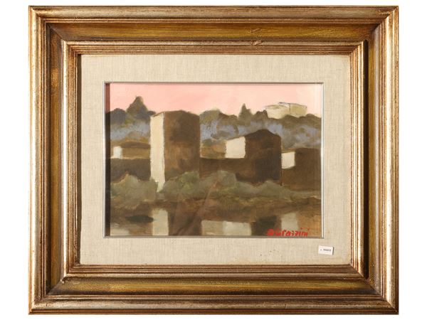 Renzo Grazzini : Paesaggio  - Asta Toscana d'autore - Maison Bibelot - Casa d'Aste Firenze - Milano