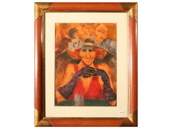 Remo Squillantini - Woman with a hat