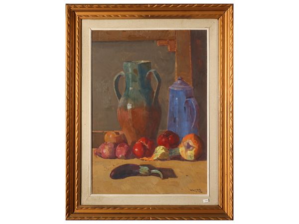 Angiolo Volpe : Natura morta  - Asta Toscana d'autore - Maison Bibelot - Casa d'Aste Firenze - Milano