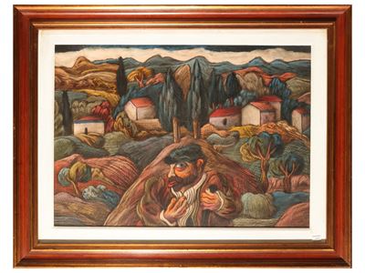 Paesaggio con contadino
