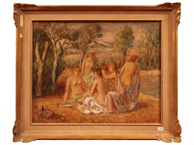 Bagnanti (1942) — olio su tela
