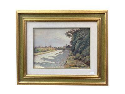 Scorcio di strada toscana (1935), olio su tavoletta
