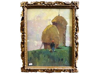Paesaggio con Covoni e Contadina