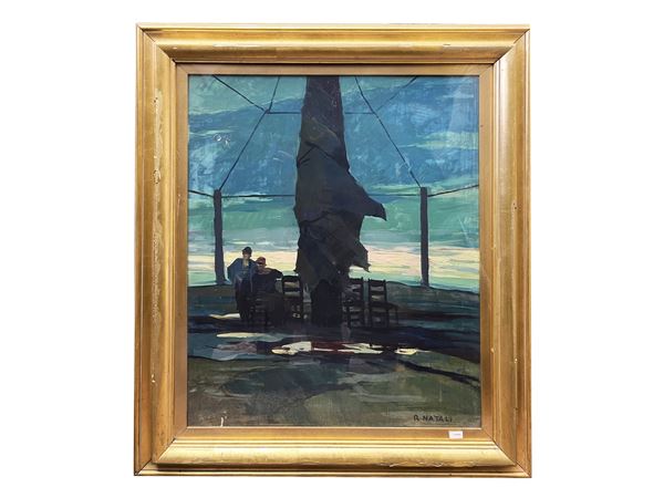 Renato Natali : Figures at sunset  - Auction Modern and Contemporary Art - Maison Bibelot - Casa d'Aste Firenze - Milano