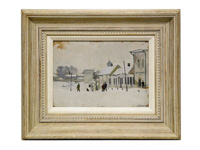 Lakhovsky (attrib. 1880–1937), Veduta di Pskov sotto la neve