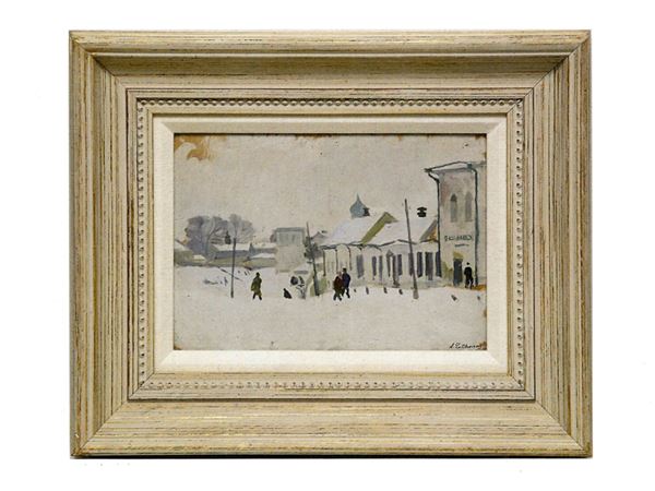 Arnold Borisovich Lakhovsky attribuito : View of Pskov under the snow  - Auction Renew in Style - Maison Bibelot - Casa d'Aste Firenze - Milano