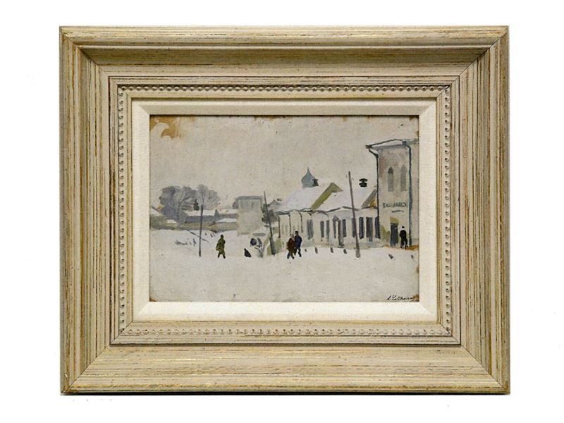 Arnold Borisovich Lakhovsky Attribuito - Lakhovsky (attrib. 1880–1937), Veduta di Pskov sotto la ...