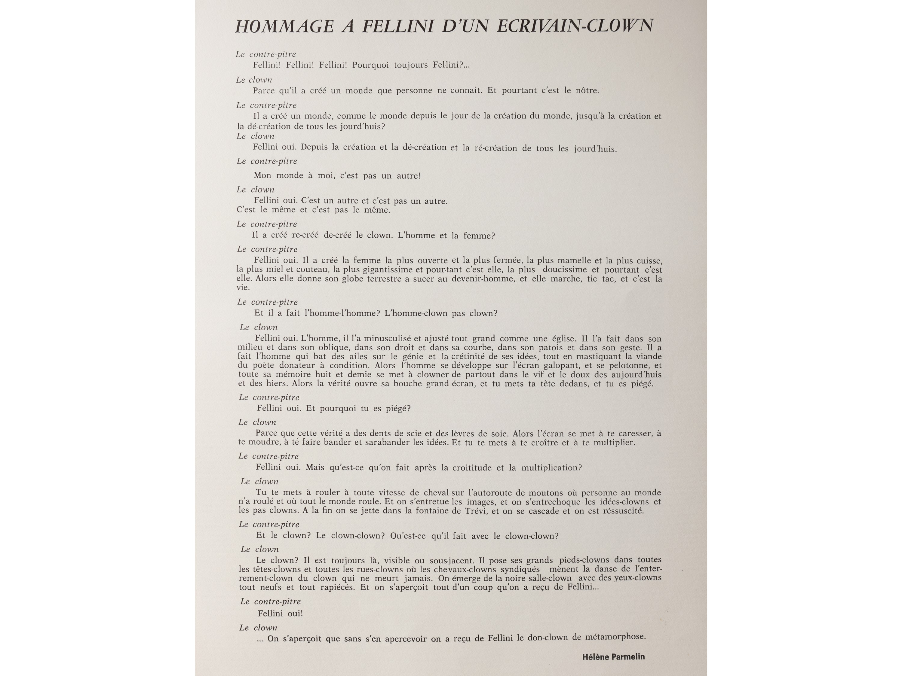 Renato Guttuso, Omaggio a Fellini