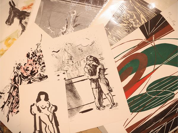 Lotto di grafica: Antonio Bueno, Giuseppe De Gregorio, Luciano Minguzzi e altri autori