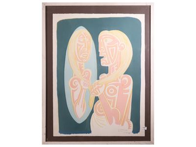 Sergio Vacchi, Composizione; Carlo Mattioli, Nudo; Giuseppe Migneco, Composizione con personaggi ...