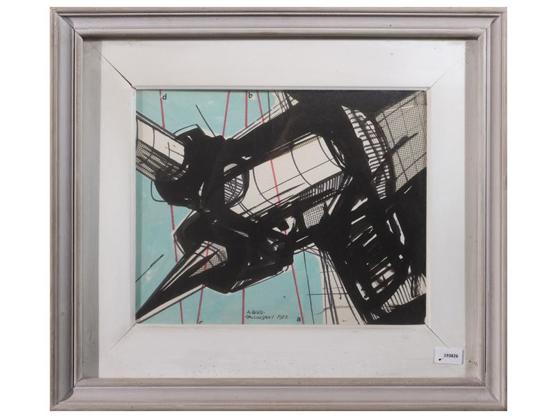 Alberto Gallingani - Composizione 1972, tecnica mista e collage