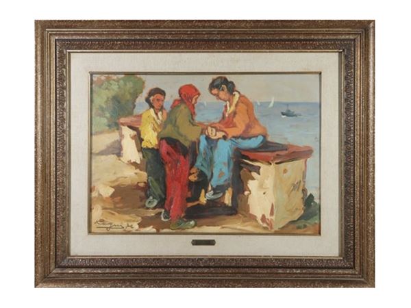 Figures in a seascape