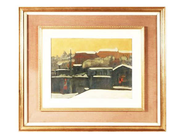Marcello Boccacci : La neve case di Rifredi (Firenze) 1949  - Auction A Villa in Florence - Maison Bibelot - Casa d'Aste Firenze - Milano