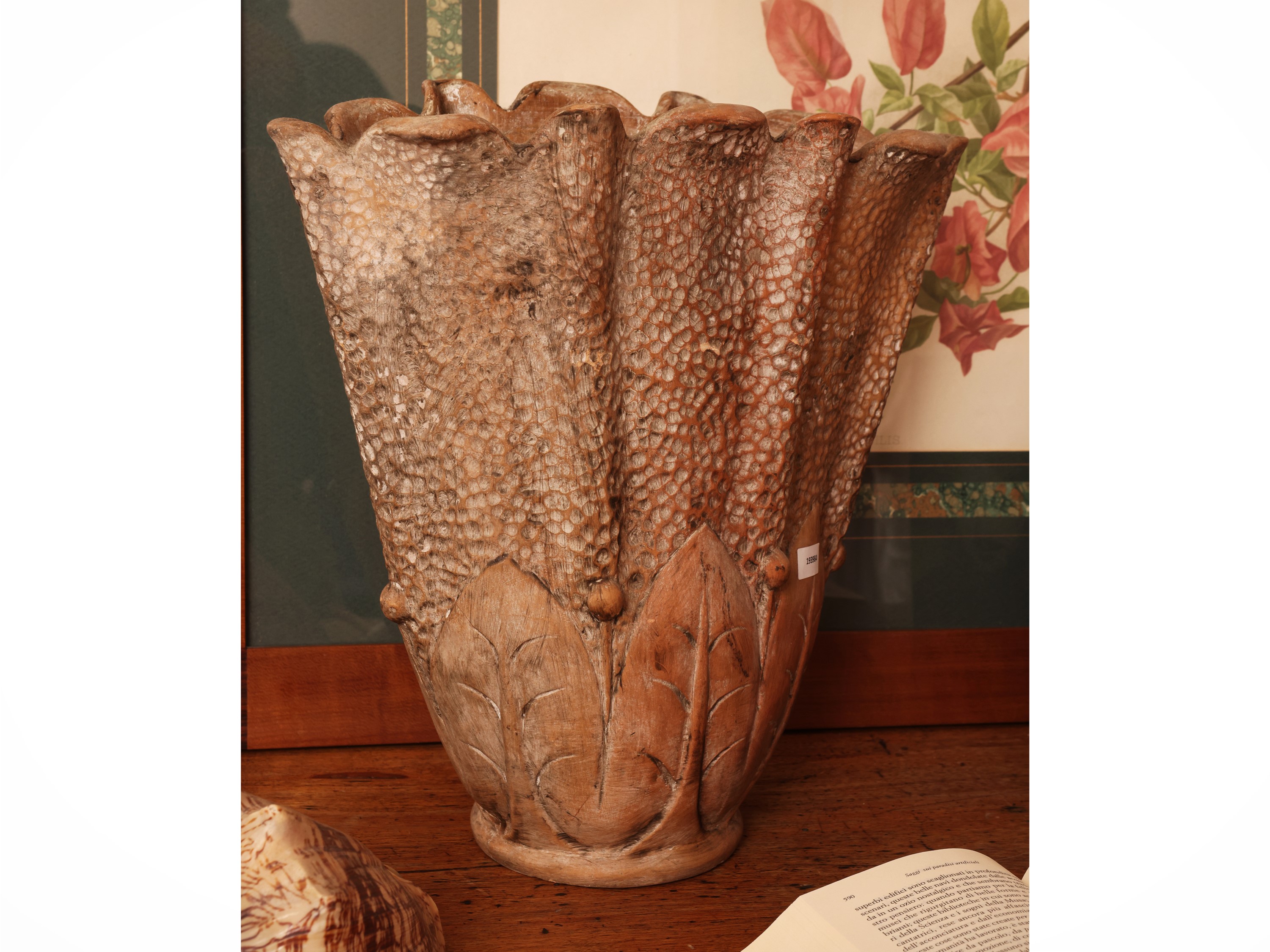 Vaso a ventaglio, terracotta, anni Quaranta (incisione “AP” e numero di serie)