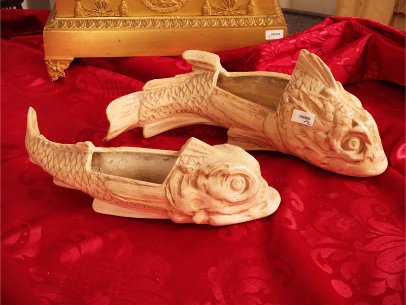 Signa, Dini e Cellai, Coppia di vasi zoomorfi in terracotta (inizio XX secolo)