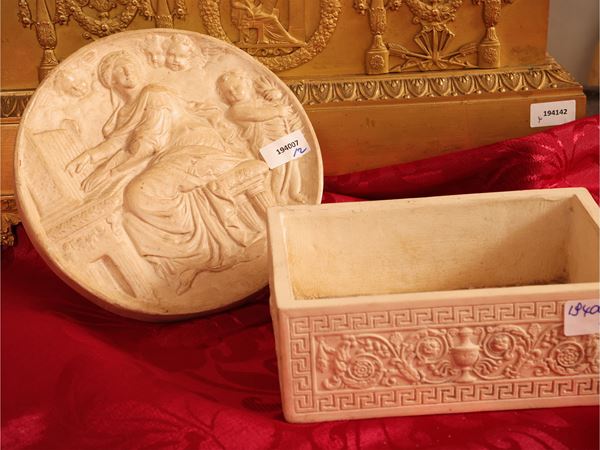 Placca circolare e Vaschetta in terracotta