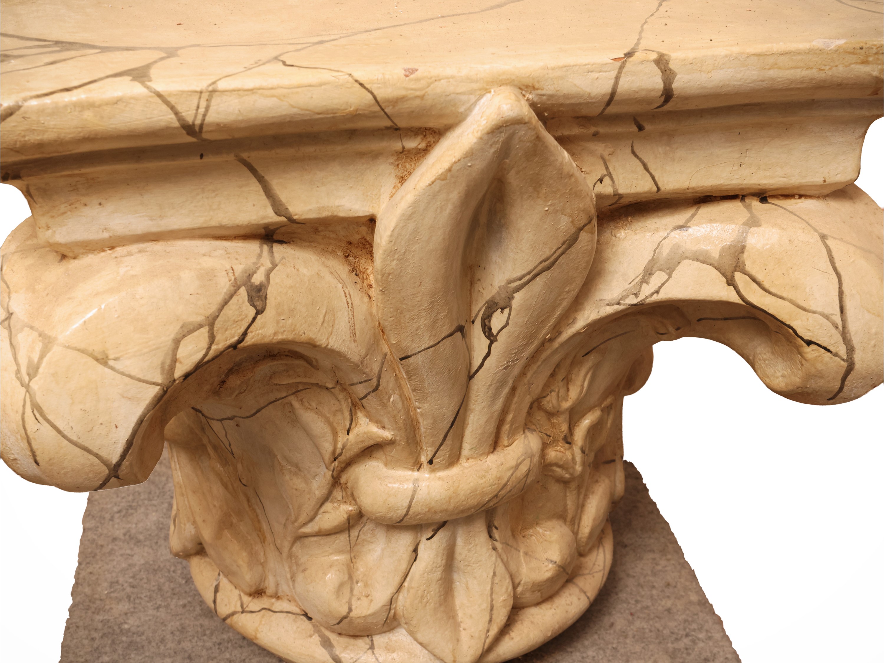 Manifattura Pugi, Base per tavolo da caffè in terracotta invetriata a imitazione del marmo