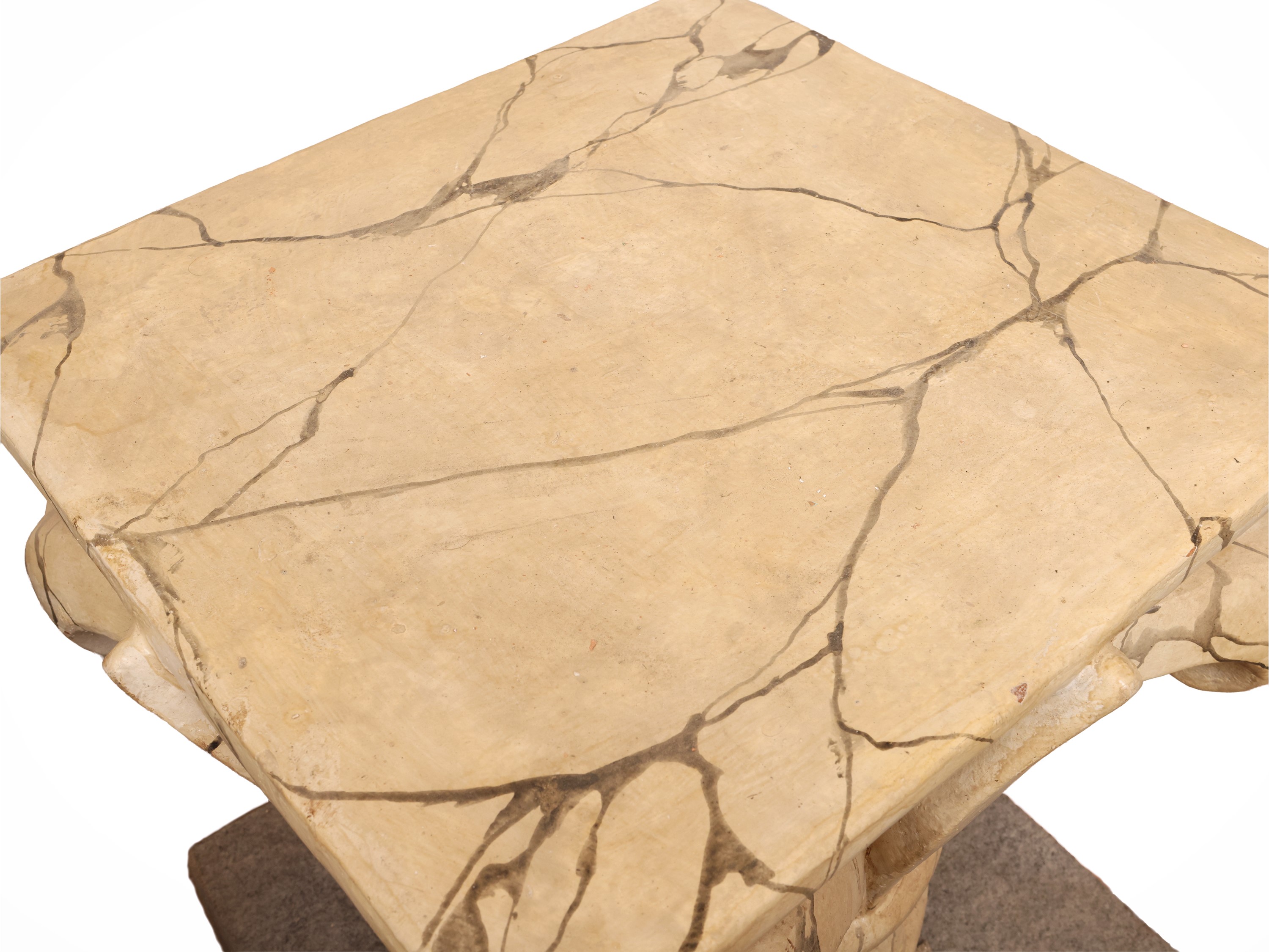 Manifattura Pugi, Base per tavolo da caffè in terracotta invetriata a imitazione del marmo