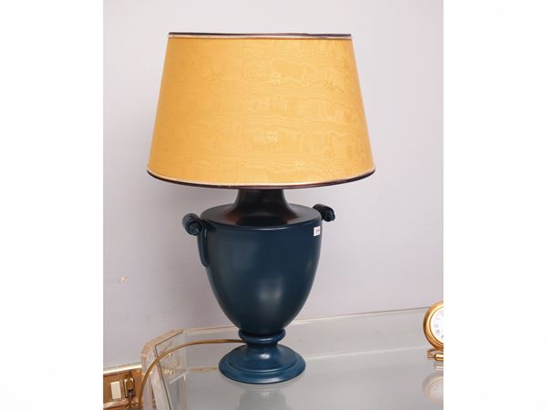 Cobalt blue ceramic table lamp