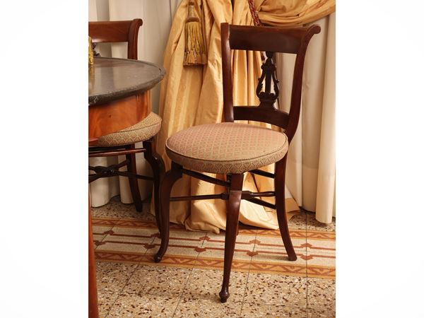 Series of four mahogany chairs