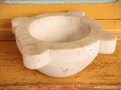 Mortaio in marmo bianco, diametro 25 cm