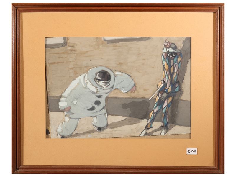 Scuola Francese della Prima Metà del XX Secolo - Pierrot e Arlecchino