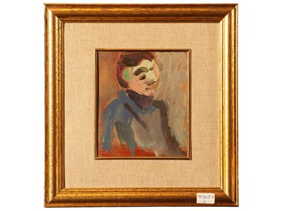 Ritratto maschile (olio su cartone) in cornice