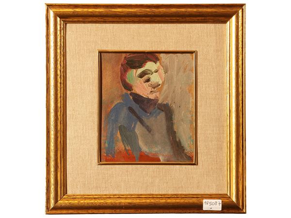 Scuola toscana del XX secolo - Ritratto maschile, opera attribuibile a Mario Marcucci