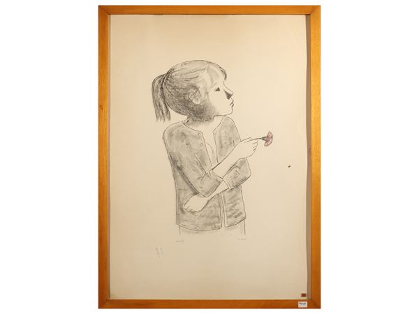 Antonio Bueno - Girl with flower