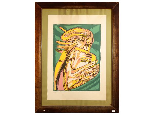 Remo Brindisi : Senza titolo  - Asta Grafica da collezione - Maison Bibelot - Casa d'Aste Firenze - Milano