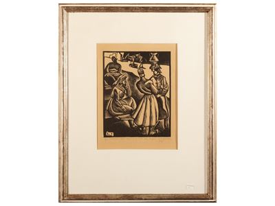 Donne di Vico del Lazio (xilografia in cornice)