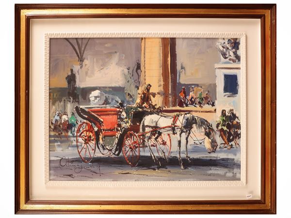 Michele Ortino - Carriage in Piazza della Signoria