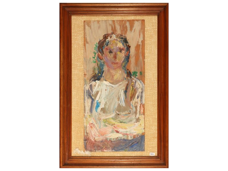 Silvio Loffredo - Ritratto femminile, olio su tavoletta