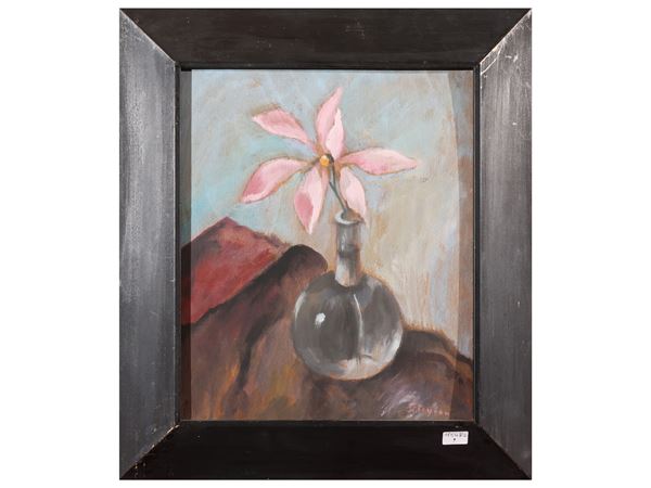 Guido Peyron : Flowers in a vase  - Auction Tuscan Masters - Maison Bibelot - Casa d'Aste Firenze - Milano