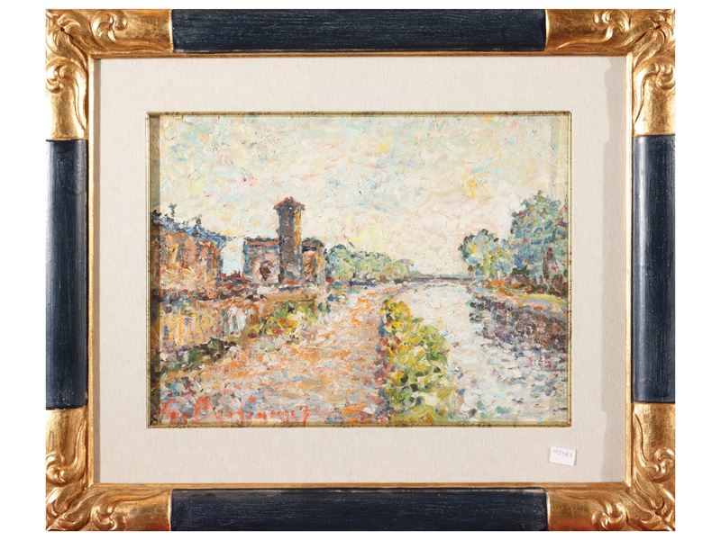 Guido Borgianni - Lungarno 1975, olio su tela