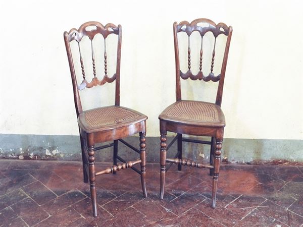 A Set of Six Walnut Chairs, mid 19th Century