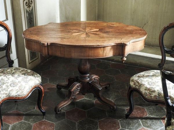 Walnut Veneered Table, mid 19th Century